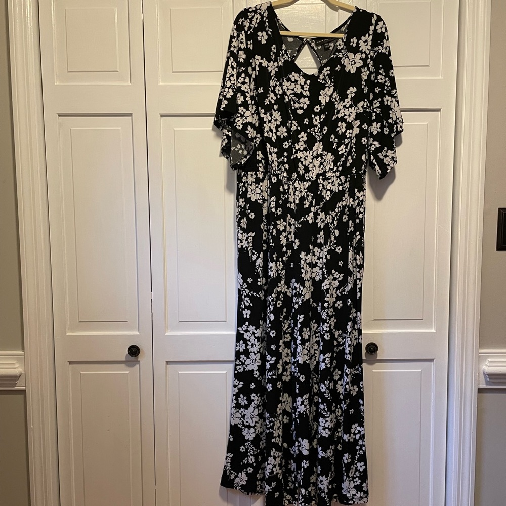 Floral Black and White Romper - Lane Bryant